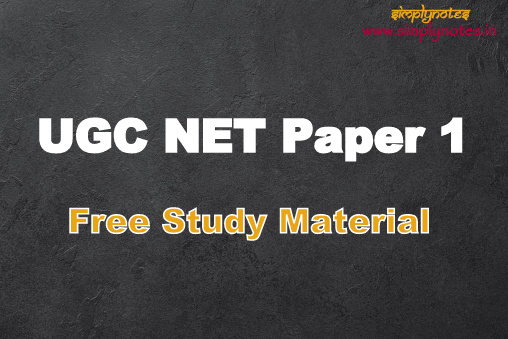 UGC NET Paper 1 Free Study Material